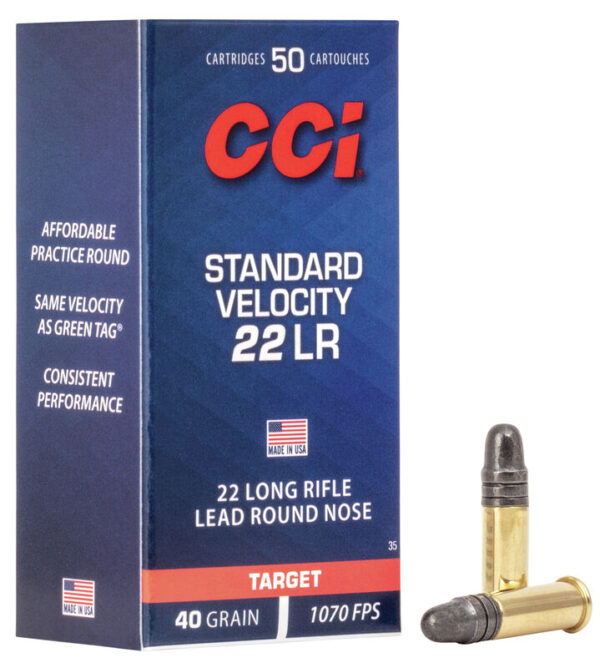 CCI 22 LR Std Velocity Target LRN 40Gr 1070 FPS 50rd