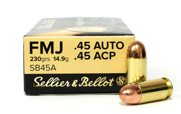 Sellier & Bellot .45 ACP 230gr FMJ 50rd Box