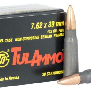 TulAmmo 7.62X39mm 122gr FMJ Steel Case 20rd Box